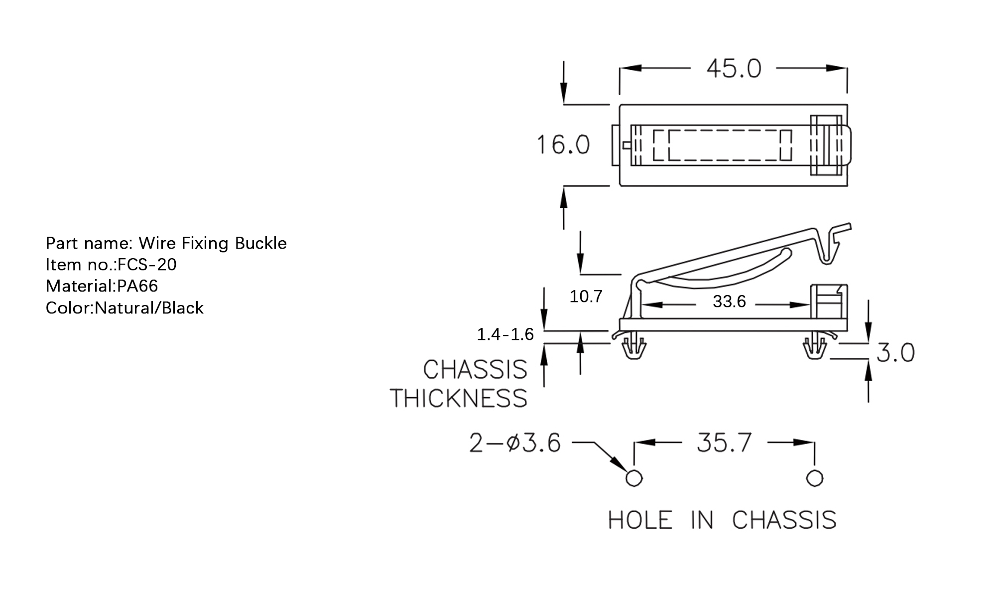 Wire Fixing Buckle FCS-20